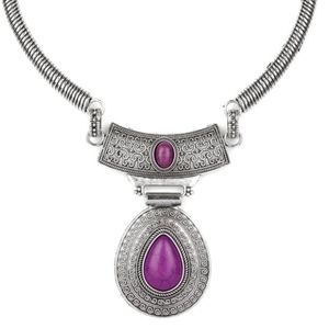 Purple necklace with matching earrings